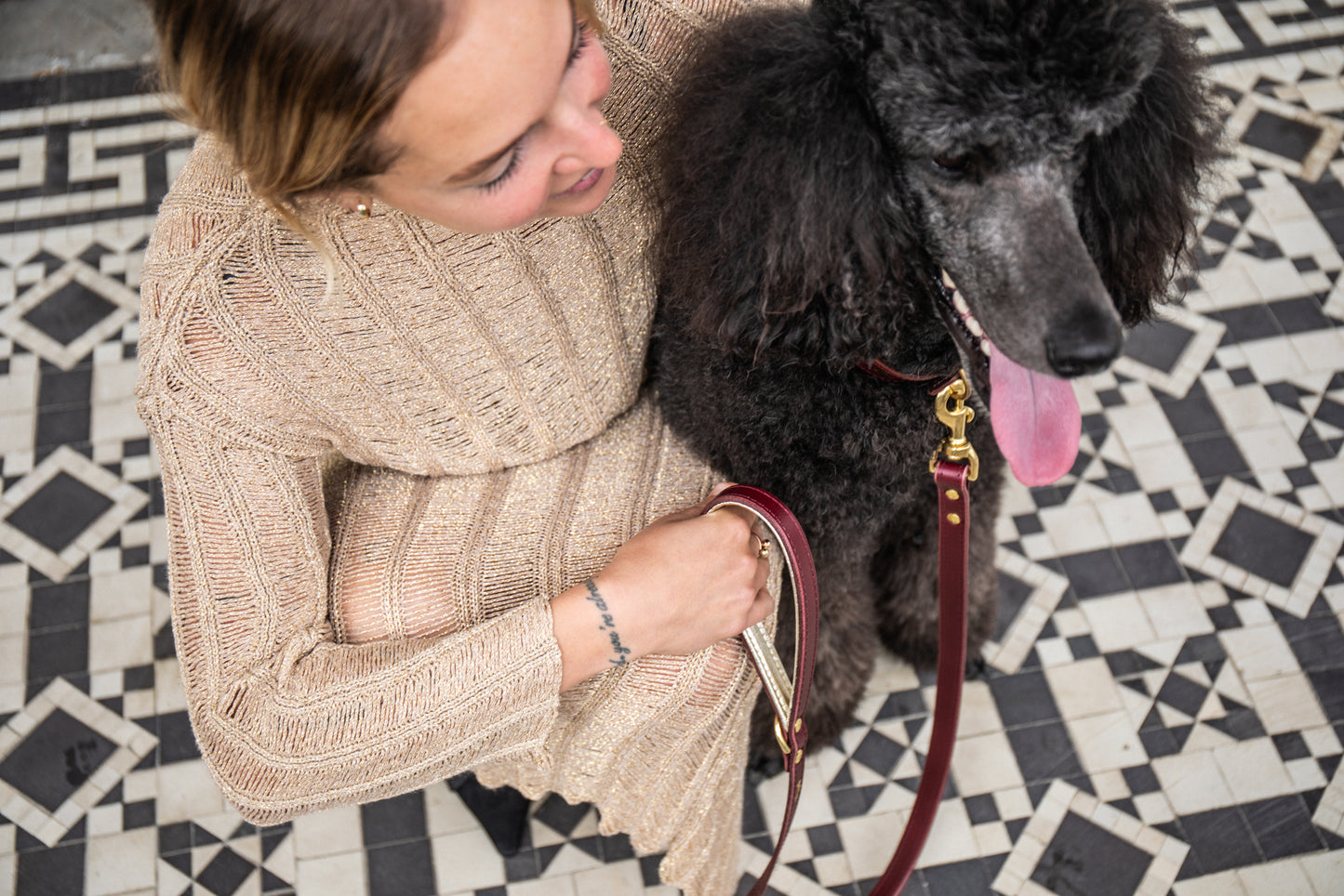 Fig padded luxury leather lead