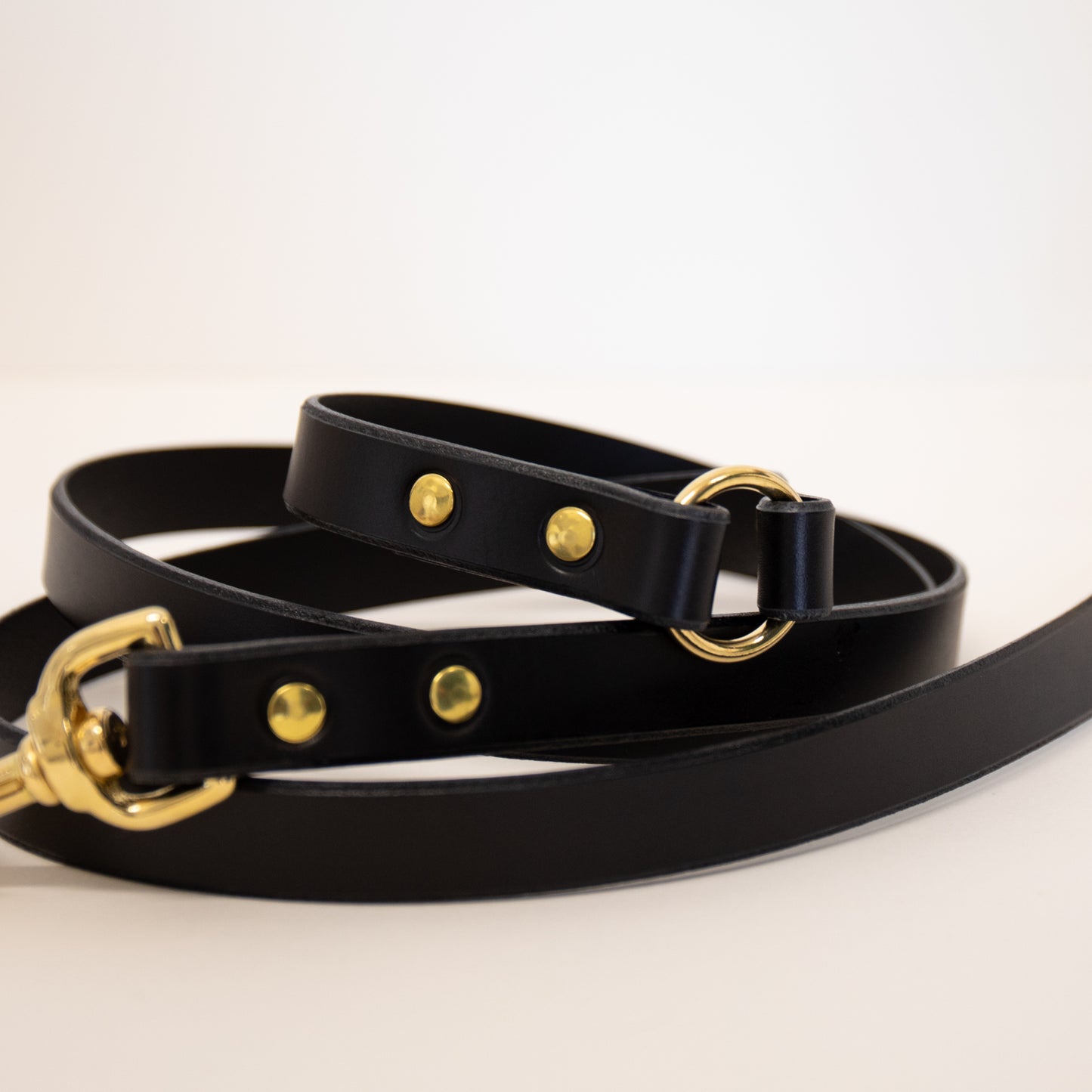 Black adjustable luxury leather lead