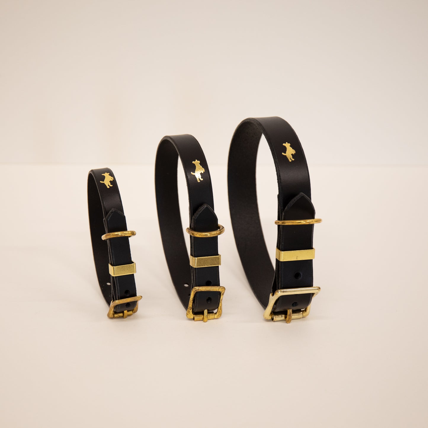 Black Luxury leather dog collar
