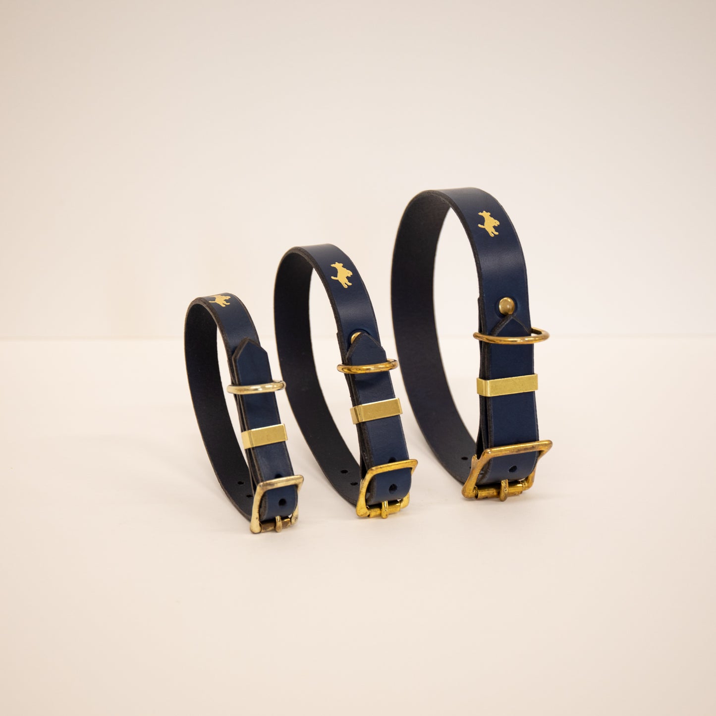 Regal blue Luxury leather dog collar