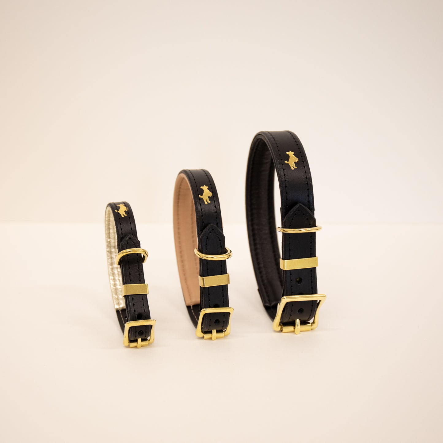 Black padded Luxury leather dog collar