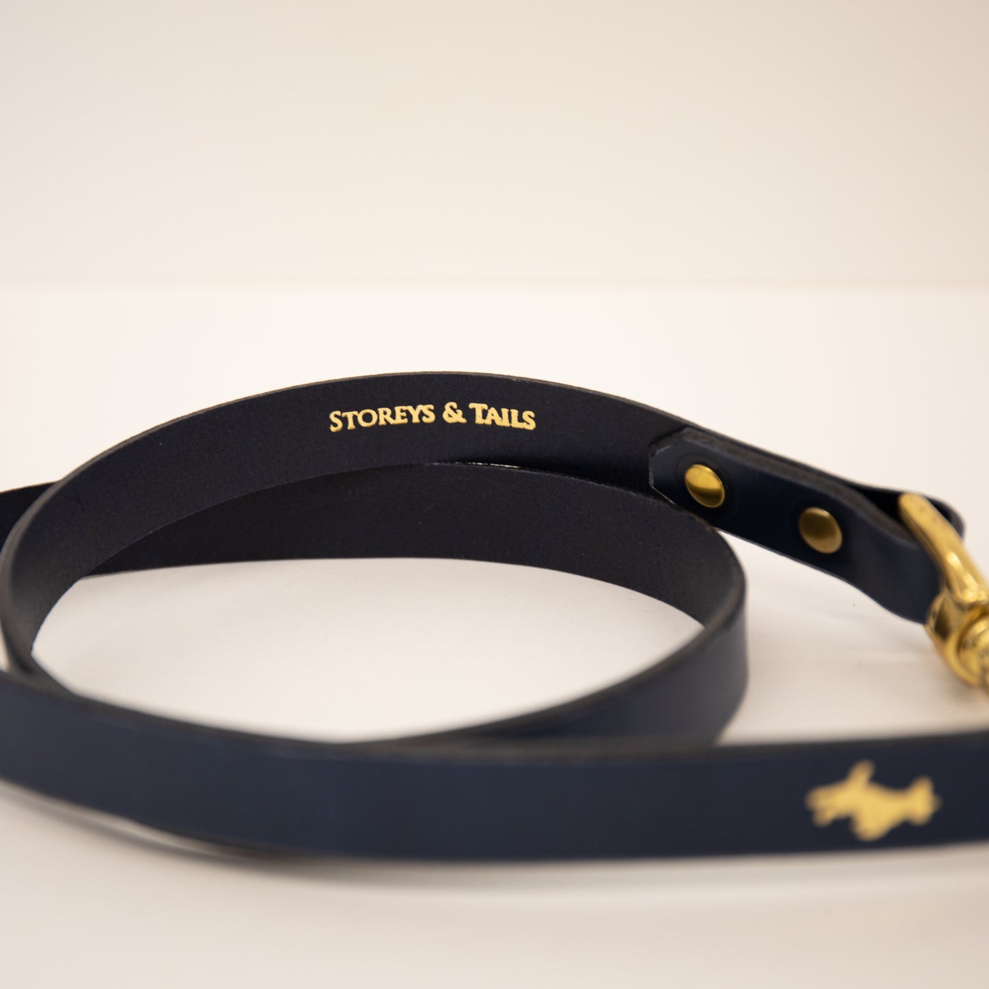 Regal blue luxury leather lead