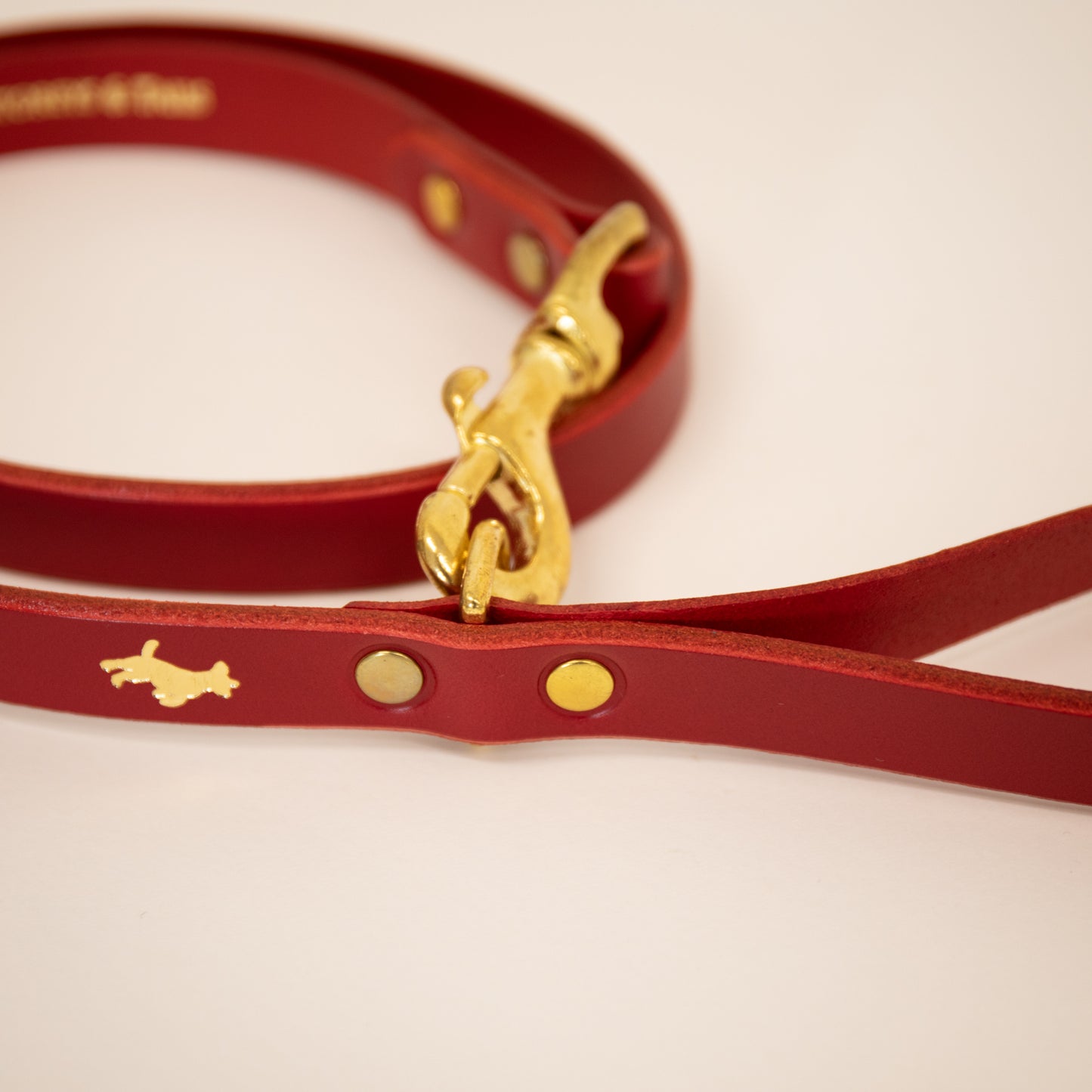 Cranberry luxury leather lead