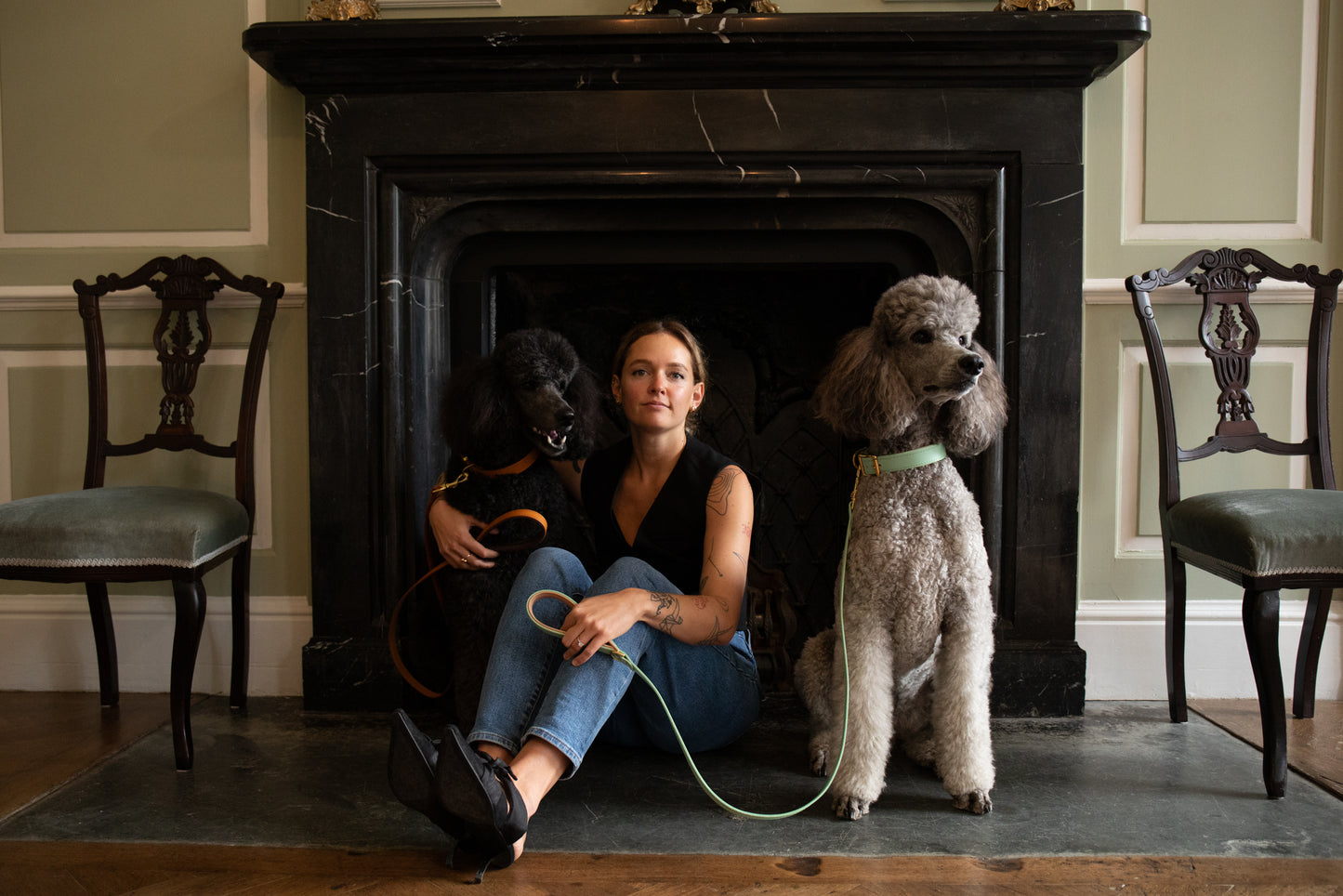 Mint padded Luxury leather dog collar