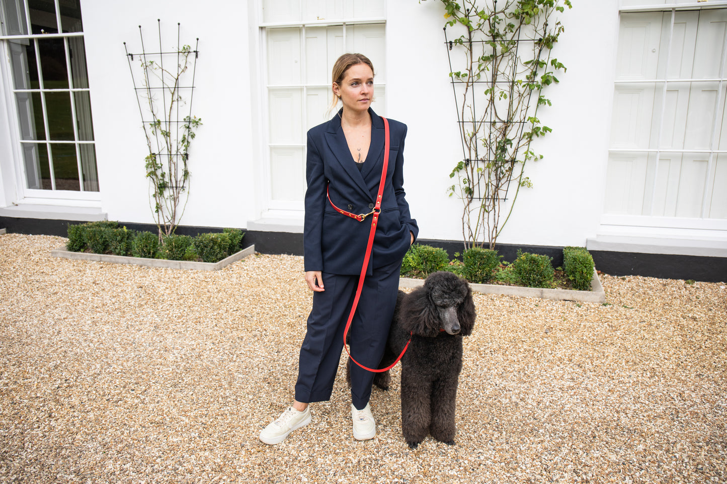 Cranberry adjustable luxury leather lead