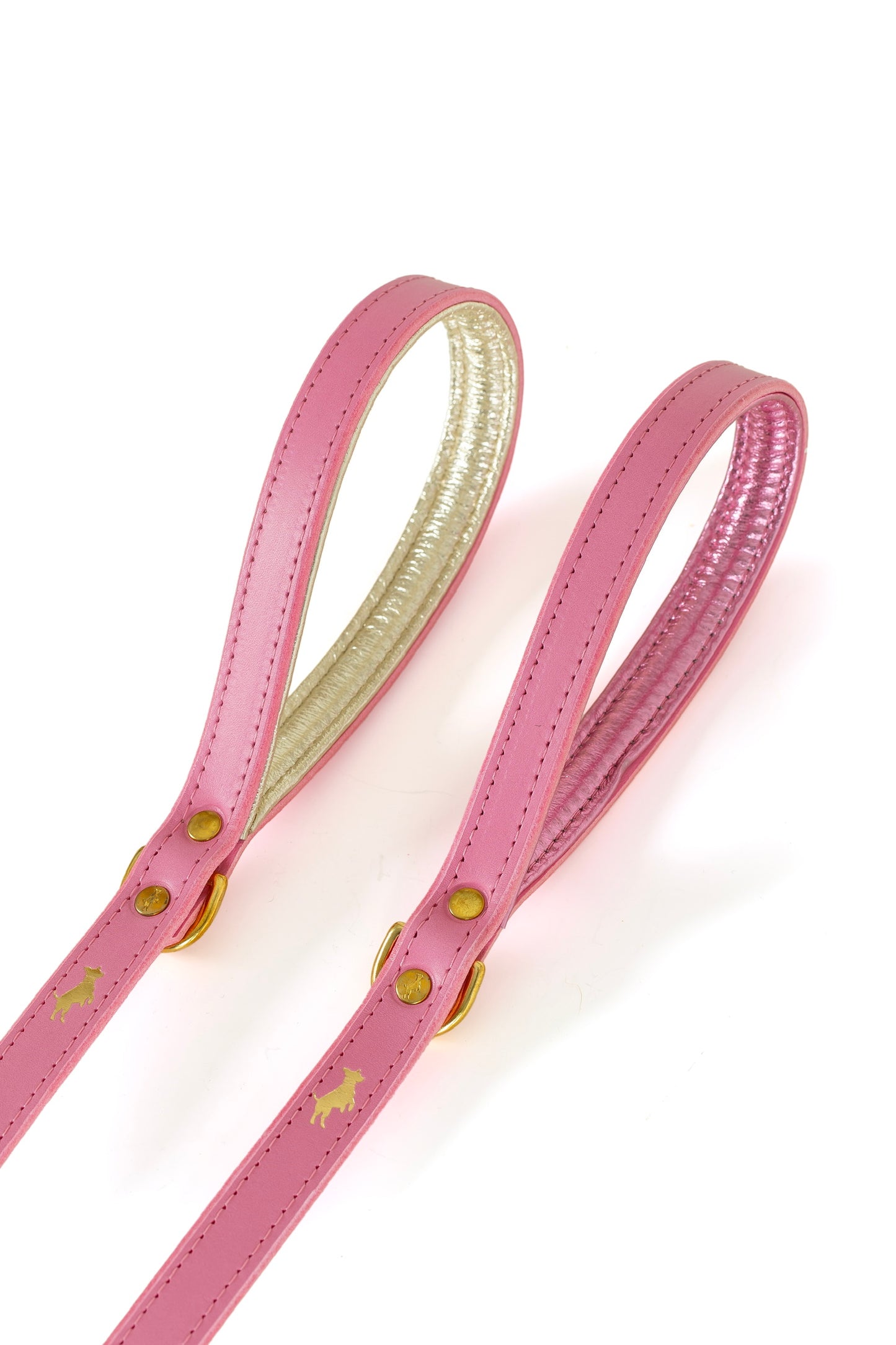 Padded luxury leather lead - Pink