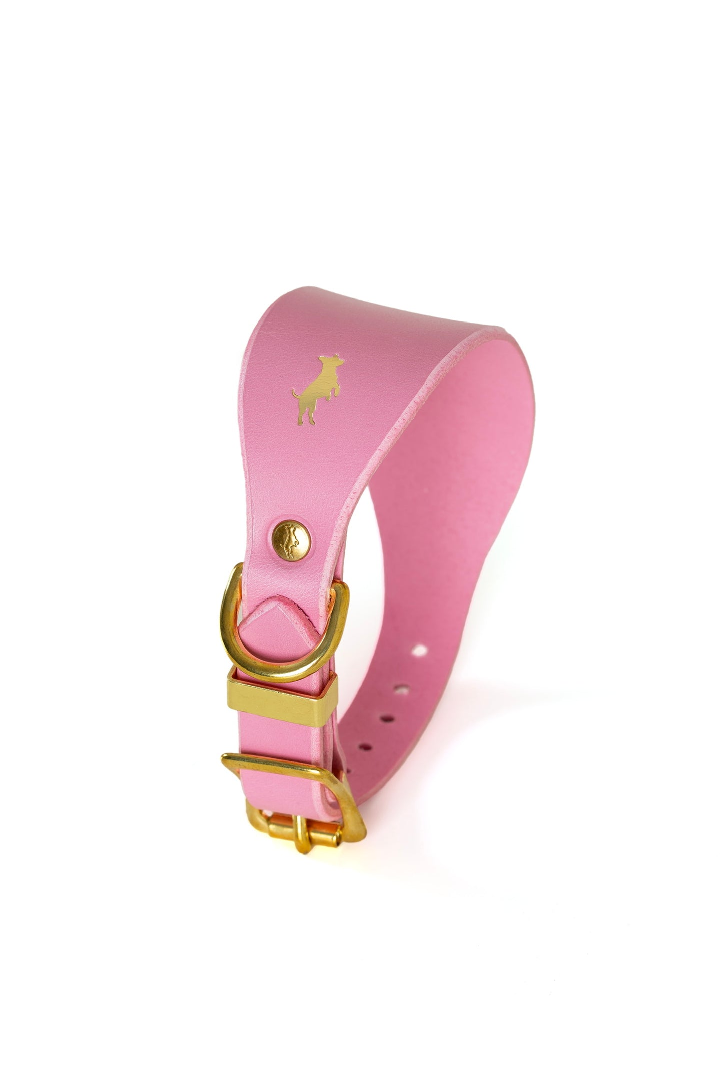 Luxury leather sight hound collar- Pink