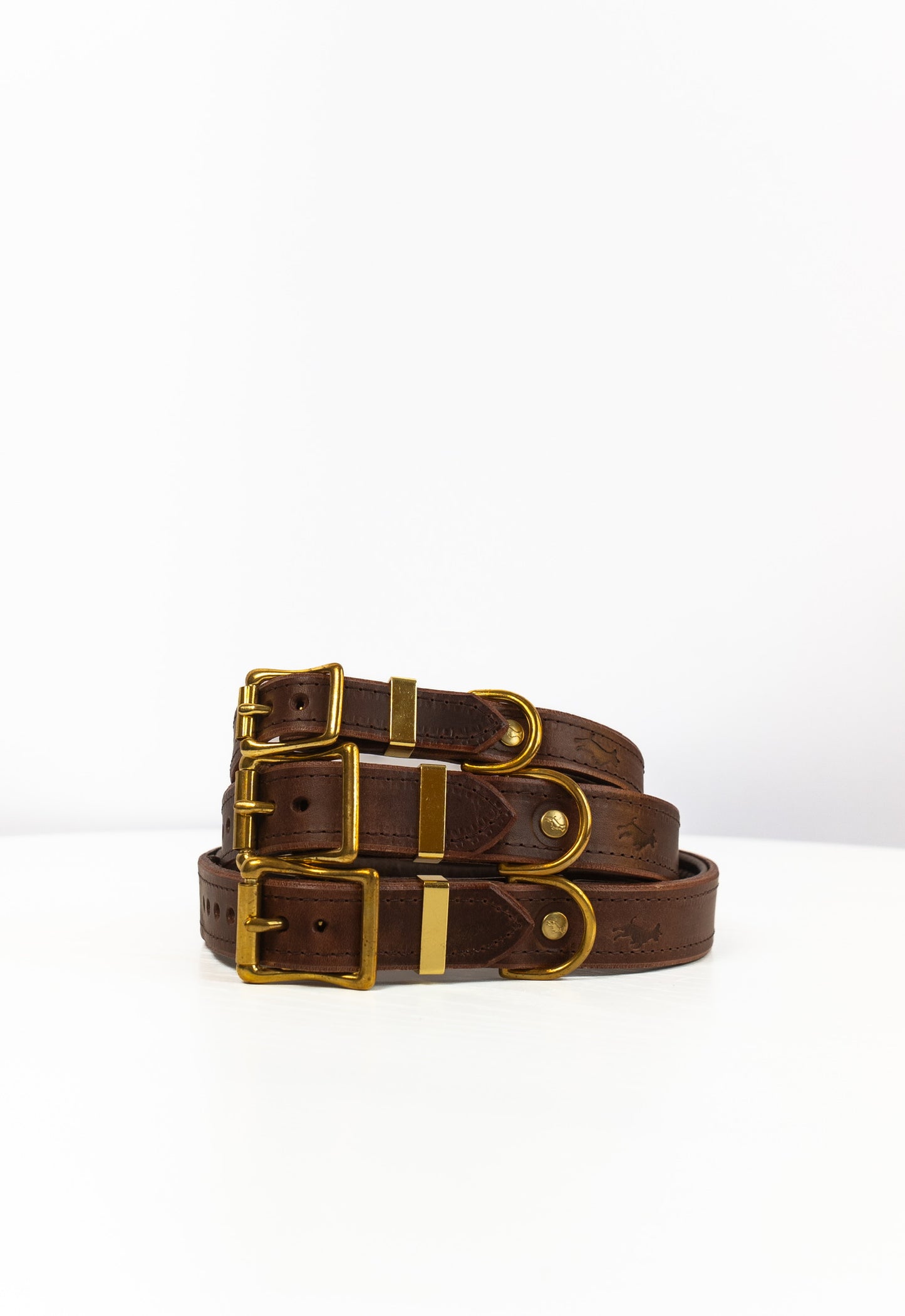 Padded Luxury leather collar- Chocolate