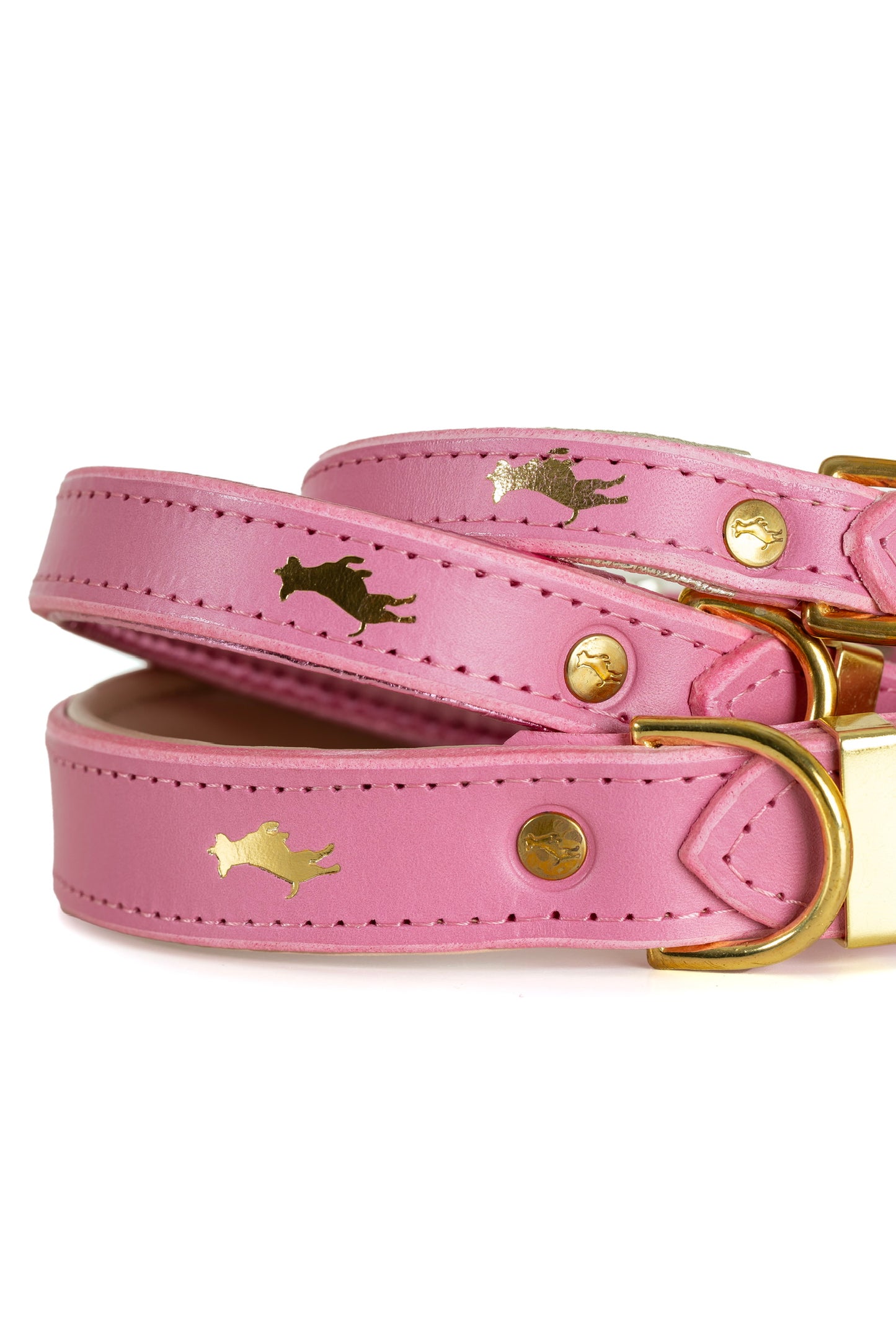 Padded Luxury leather collar- Pink