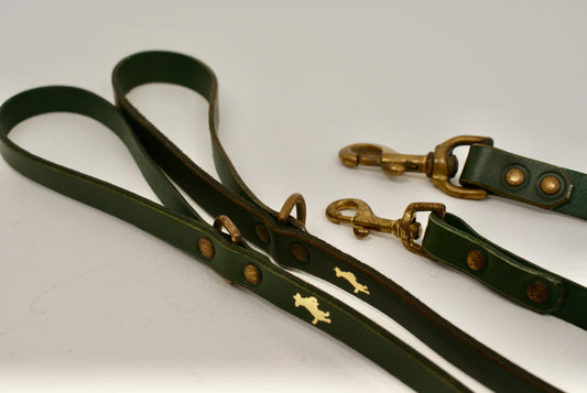 Forest Luxury leather dog Lead EX DISPLAY SALE