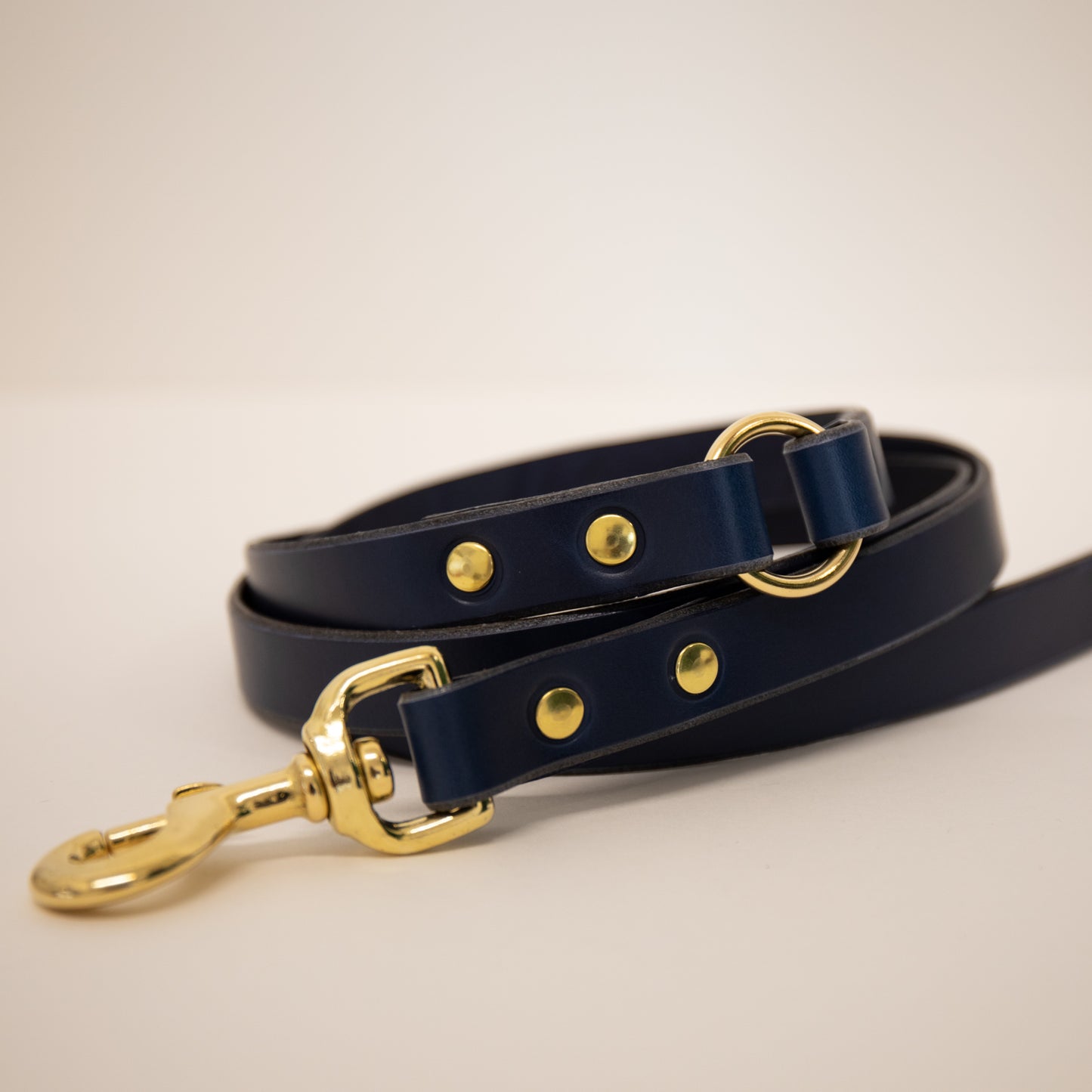 Regal blue adjustable luxury leather lead