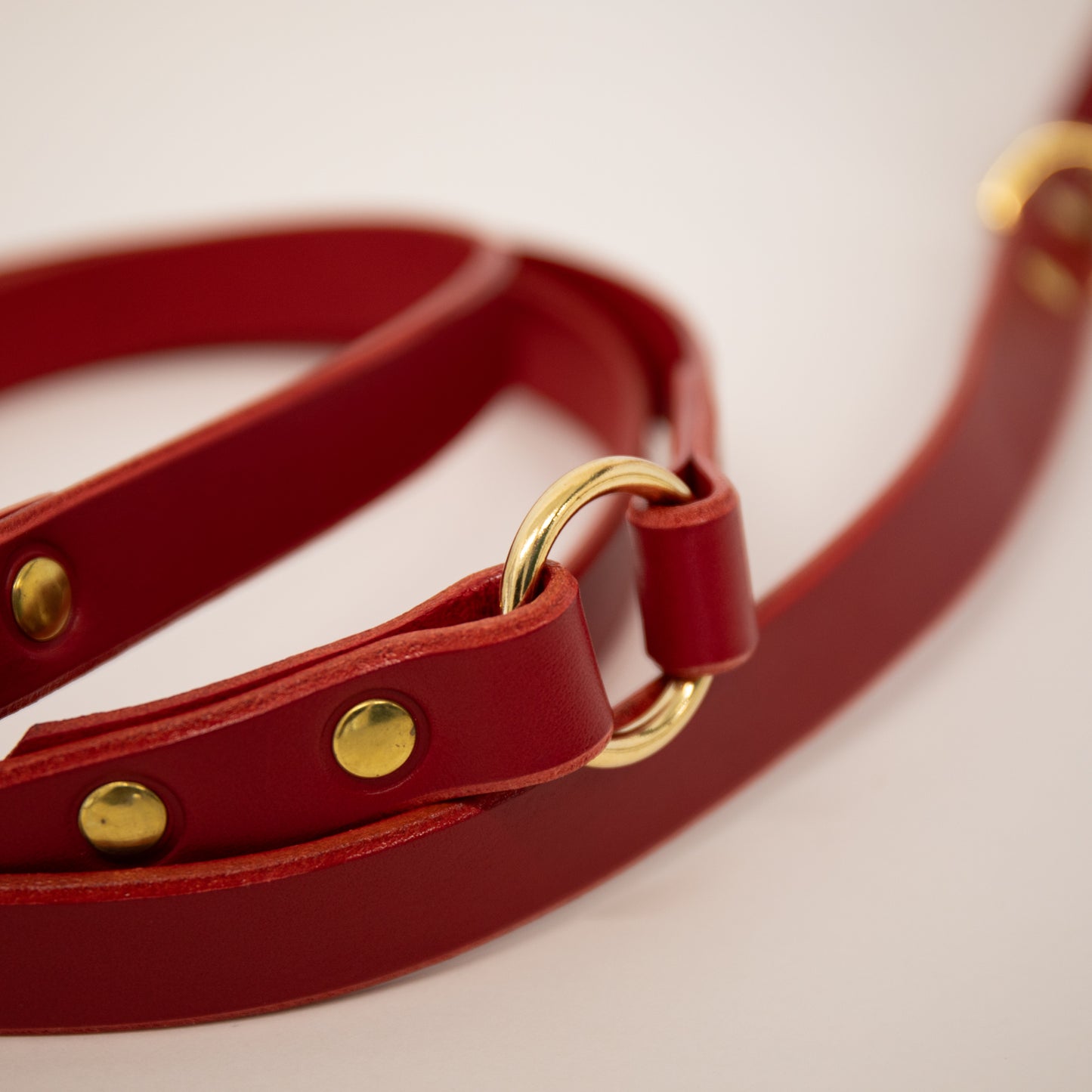 Cranberry adjustable luxury leather lead