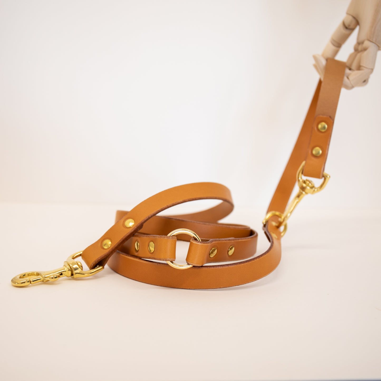 Nacho tan adjustable luxury leather lead