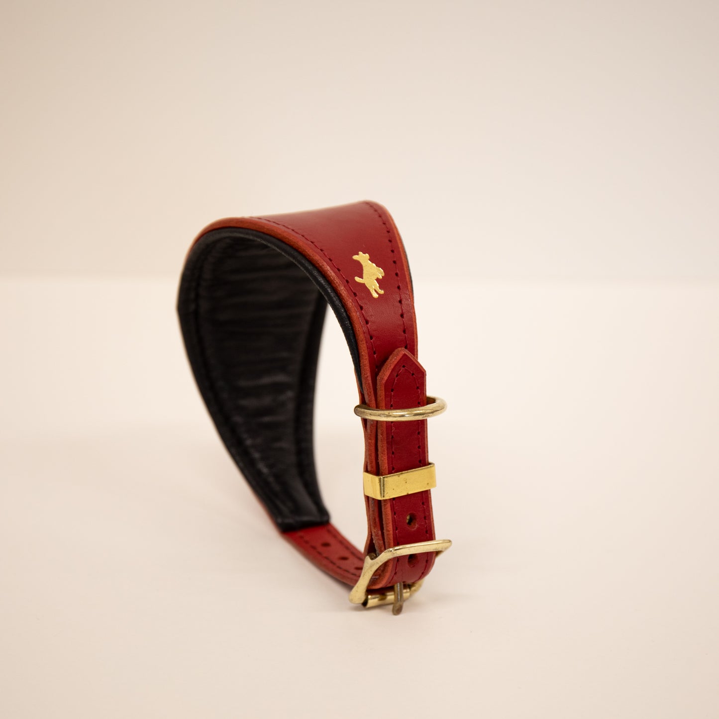 Cranberry padded Luxury leather sight hound collar