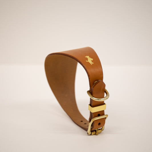 Nacho tan Luxury leather sight hound collar