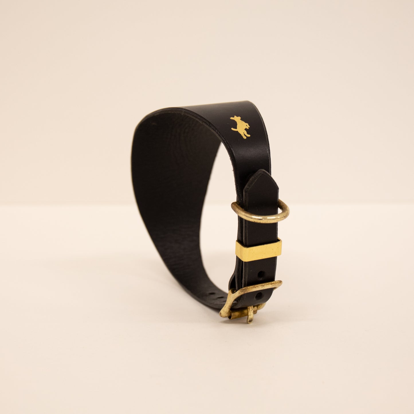 Black Luxury leather sight hound collar