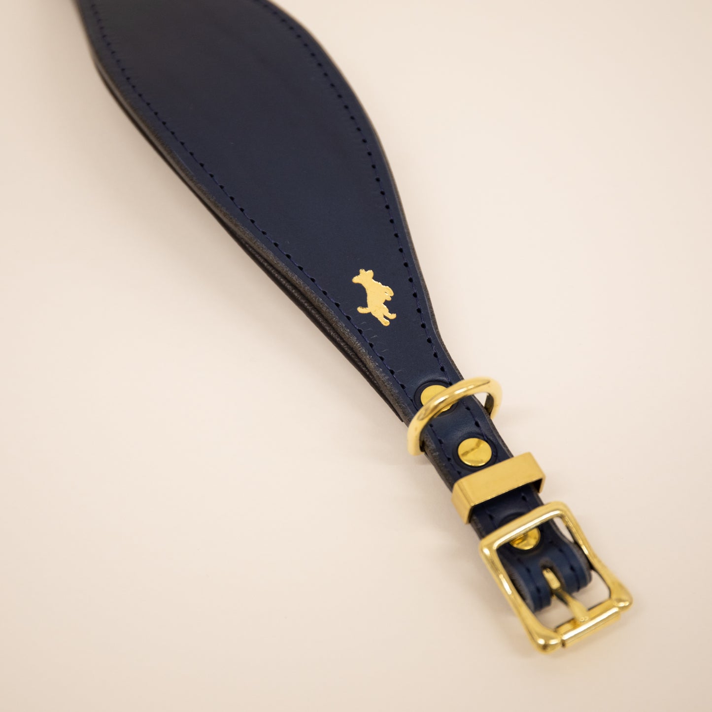 Regal blue padded Luxury leather sight hound collar