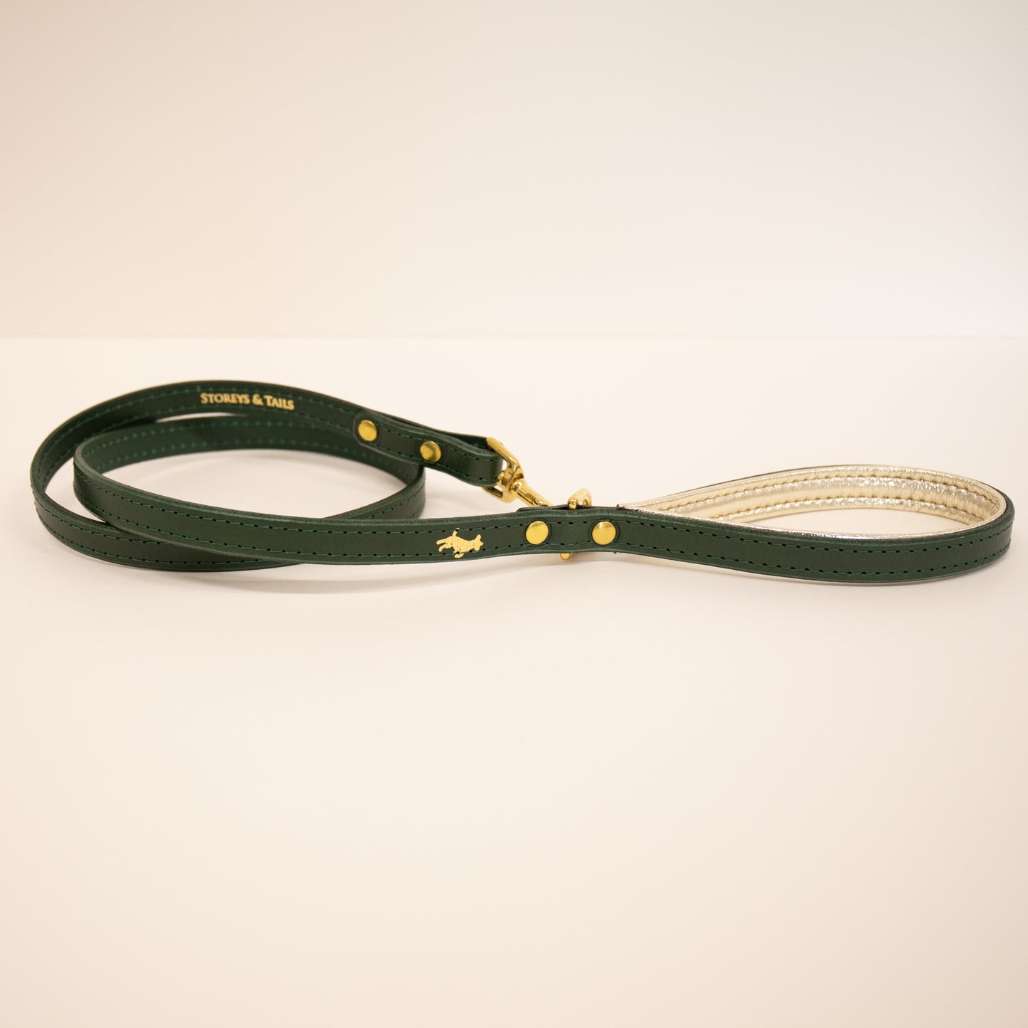 Forest padded luxury leather lead