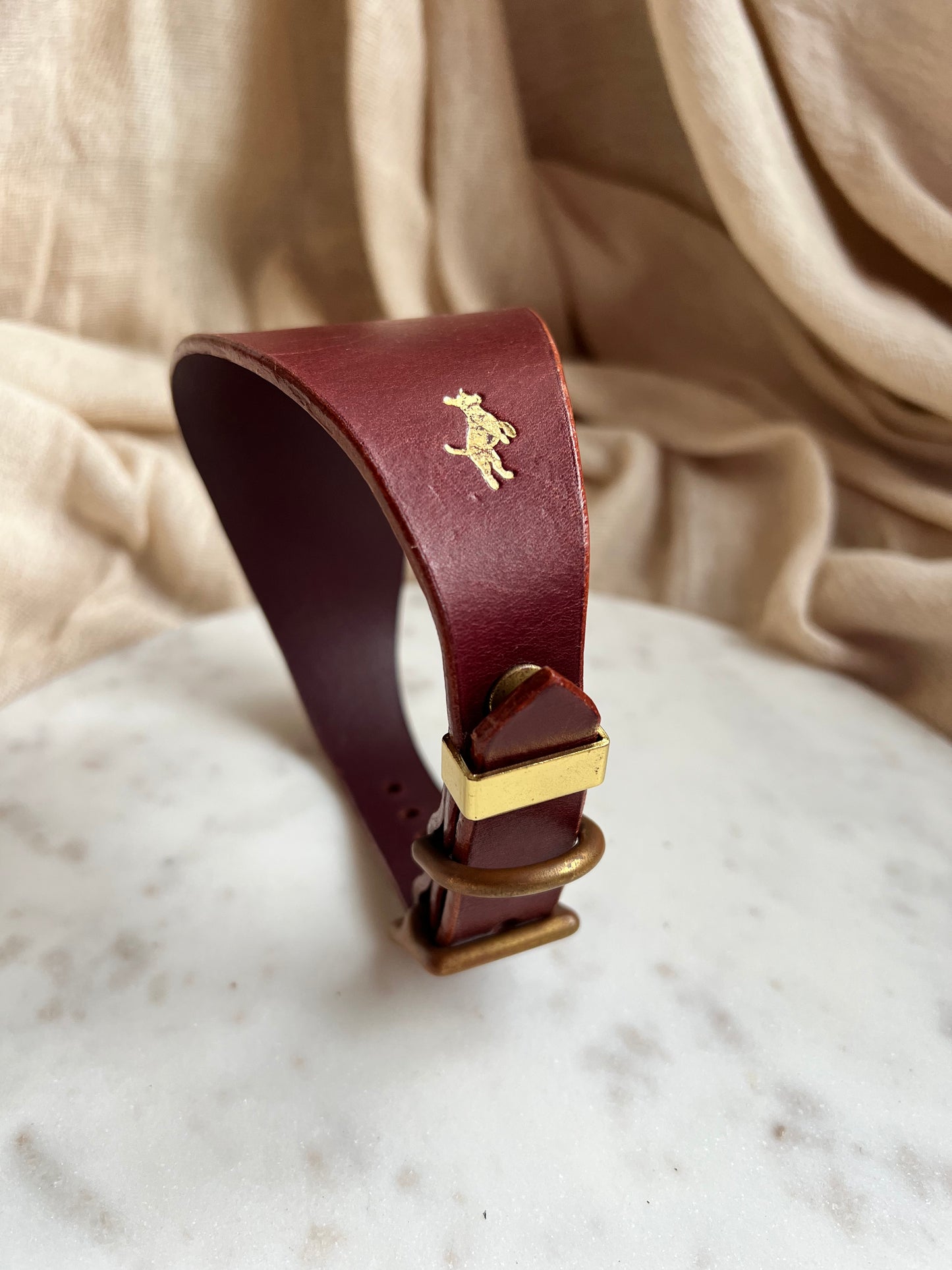 Fig Sight hound Luxury leather dog collar EX DISPLAY SALE